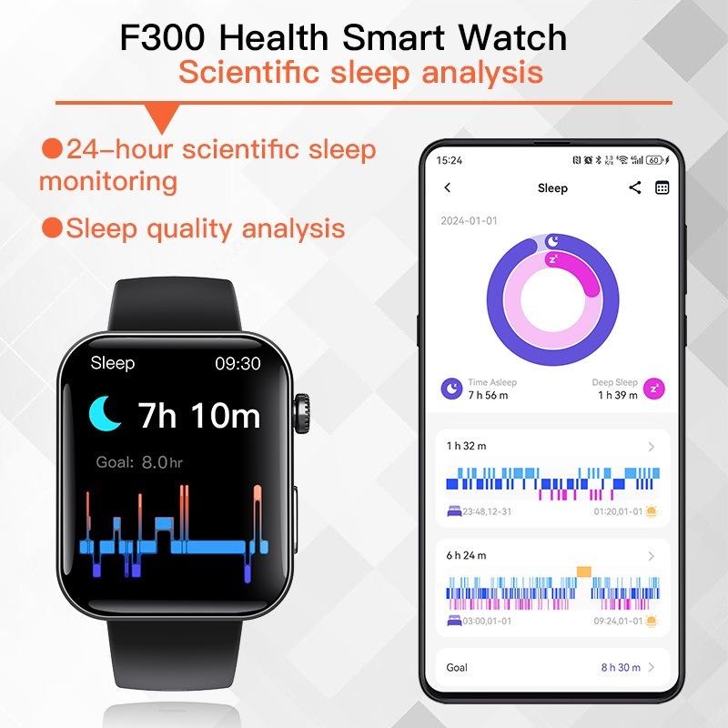 Smart Watch ECG Monitoring SOS Fall Alarm Blood Glucose and Blood Pressure Bluetooth Sports Smart Watch HRV Report