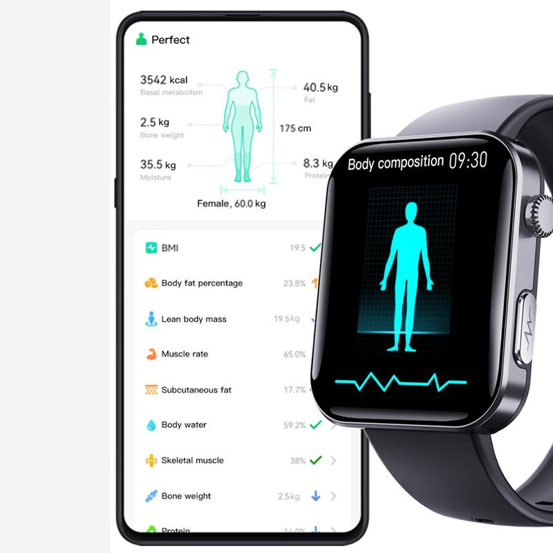 Smart Watch ECG Monitoring SOS Fall Alarm Blood Glucose and Blood Pressure Bluetooth Sports Smart Watch HRV Report