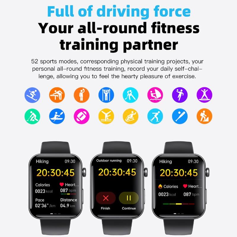 Smart Watch ECG Monitoring SOS Fall Alarm Blood Glucose and Blood Pressure Bluetooth Sports Smart Watch HRV Report