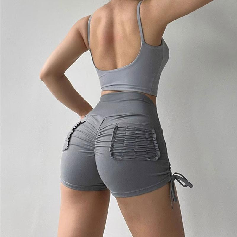 JOJOANS Drawstring Gym Shorts with Pockets for Women Scrunch Butt Shorts Yoga Fitness Workout Short Leggings Tiktokshopblackfriday